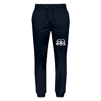 Heart of Cannabis - Stanley/Stella Unisex Bio Jogginghose Mover  - Navy - Vorne - Marisol (170cm) & Nik (191cm)