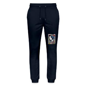Das wunderschöne Labyrinth - Stanley/Stella Unisex Bio Jogginghose Mover  - Navy - Vorne - Marisol (170cm) & Nik (191cm)