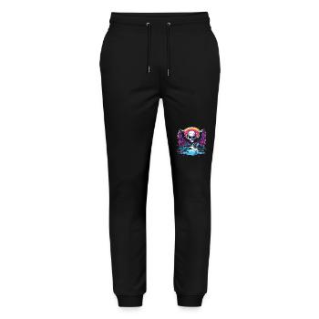 Der Totenkopf Geier besucht das ländliche Camping - Stanley/Stella Unisex Bio Jogginghose Mover  - Schwarz - Vorne - Marisol (170cm) & Nik (191cm)