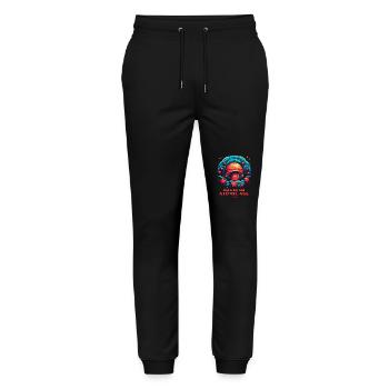 Back to the Atomic Age - Stanley/Stella Mover Unisex Organic Jogging Trousers - black - Front - Marisol (170cm) & Nik (191cm)