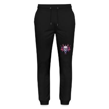 A Dragon Skull Dragon Skull - Stanley/Stella Mover Unisex Organic Jogging Trousers - black - Front - Marisol (170cm) & Nik (191cm)