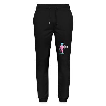 Cute zombie bear doesn't sleep, needs mom - Stanley/Stella Mover Unisex Organic Jogging Trousers - black - Front - Marisol (170cm) & Nik (191cm)