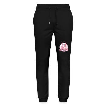 A pig with a crown in London - Stanley/Stella Mover Unisex Organic Jogging Trousers - black - Front - Marisol (170cm) & Nik (191cm)