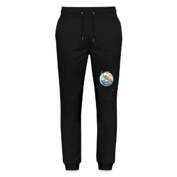Ocean waves and bubbles: shrimp with style - Stanley/Stella Mover Unisex Organic Jogging Trousers - black - Front - Marisol (170cm) & Nik (191cm)