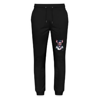 L’odeur d’une truie battue et d’un cochon marin - Pantalon de jogging bio MOVER Stanley/Stella unisexe - noir - Devant - Marisol (170cm) & Nik (191cm)