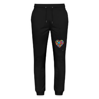 Herzen im Herz: Liebe hoch zehn - Stanley/Stella Unisex Bio Jogginghose Mover  - Schwarz - Vorne - Marisol (170cm) & Nik (191cm)