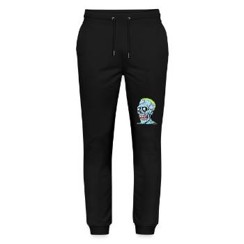 verrückter dummer Zombie Punk Totenkopf - Stanley/Stella Unisex Bio Jogginghose Mover  - Schwarz - Vorne - Marisol (170cm) & Nik (191cm)