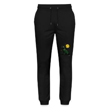 Tired Schnauzer: Dog with Moon and Stars - Stanley/Stella Mover Unisex Organic Jogging Trousers - black - Front - Marisol (170cm) & Nik (191cm)