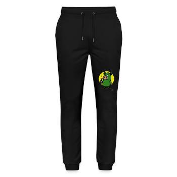 Drinking and Smoking Grunt: The Evil Piggy Boy - Stanley/Stella Mover Unisex Organic Jogging Trousers - black - Front - Marisol (170cm) & Nik (191cm)