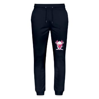 Sweet little cow with heart and love - Stanley/Stella Mover Unisex Organic Jogging Trousers - navy - Front - Marisol (170cm) & Nik (191cm)