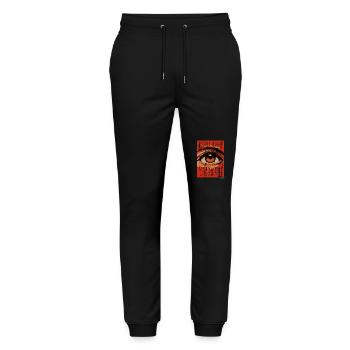 Retro Vintage Asian Big Eye - Stanley/Stella Mover Unisex Organic Jogging Trousers - black - Front - Marisol (170cm) & Nik (191cm)