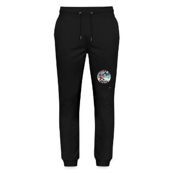 Greif nach den Sternen - Astronauten Design - Stanley/Stella Unisex Bio Jogginghose Mover  - Schwarz - Vorne - Marisol (170cm) & Nik (191cm)