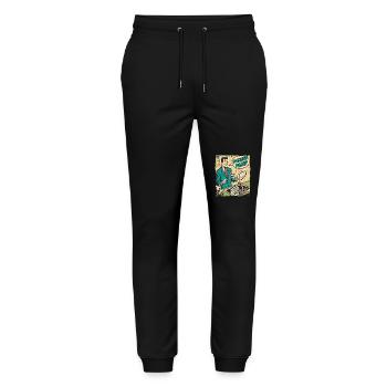 Man washing dishes pimping dishes - Stanley/Stella Mover Unisex Organic Jogging Trousers - black - Front - Marisol (170cm) & Nik (191cm)