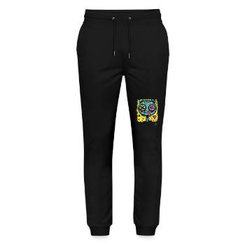 Super cool graffiti monster creature with hearts - Stanley/Stella Mover Unisex Organic Jogging Trousers - black - Front - Marisol (170cm) & Nik (191cm)