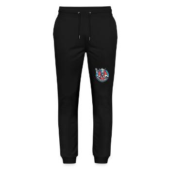 Der Koch ist ein Küchen-Bulle - Stanley/Stella Unisex Bio Jogginghose Mover  - Schwarz - Vorne - Marisol (170cm) & Nik (191cm)