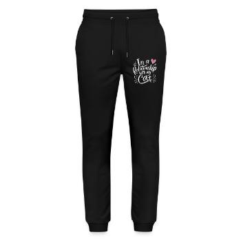 Cute cat design for cat lovers - Stanley/Stella Mover Unisex Organic Jogging Trousers - black - Front - Marisol (170cm) & Nik (191cm)
