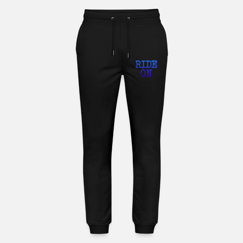 Motivational slogan RIDE ON Statement - Stanley/Stella Mover Unisex Organic Jogging Trousers - black