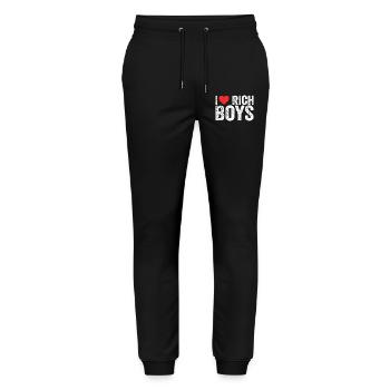 Ich liebe Rich Boys T-Shirts I Herz Rich Boys Lustig - Stanley/Stella Unisex Bio Jogginghose Mover  - Schwarz - Vorne - Marisol (170cm) & Nik (191cm)