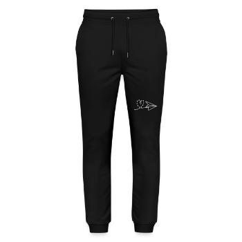 Love and Adventure Heart and Paper Planes - Stanley/Stella Mover Unisex Organic Jogging Trousers - black - Front - Marisol (170cm) & Nik (191cm)