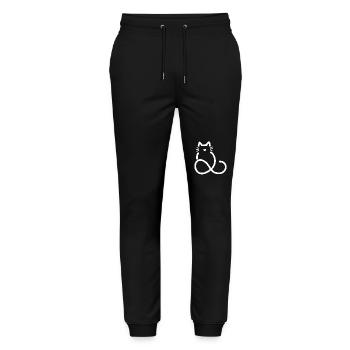 infinite love heart shape cat - Stanley/Stella Mover Unisex Organic Jogging Trousers - black - Front - Marisol (170cm) & Nik (191cm)