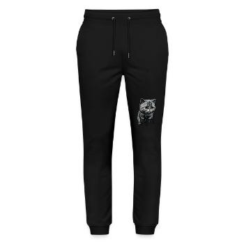 Colored drops and cute cat - Stanley/Stella Mover Unisex Organic Jogging Trousers - black - Front - Marisol (170cm) & Nik (191cm)