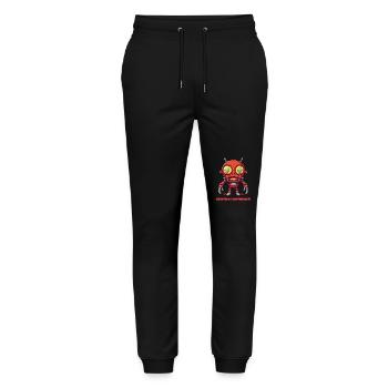 Greetings Earthlings – Alien Robots - Stanley/Stella Mover Unisex Organic Jogging Trousers - black - Front - Marisol (170cm) & Nik (191cm)