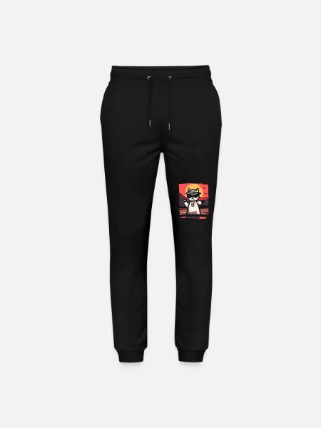 Japan's Red Sun: Funky Hip-Hop Rap Cat - Stanley/Stella Mover Unisex Organic Jogging Trousers - black