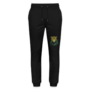 A cool leopard - Stanley/Stella Mover Unisex Organic Jogging Trousers - black - Front - Marisol (170cm) & Nik (191cm)