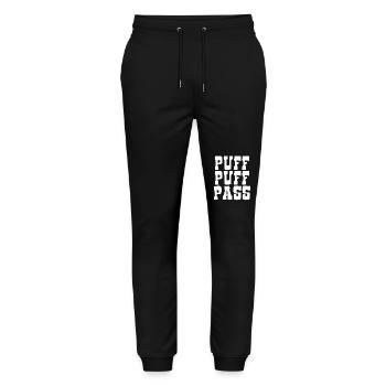 Puff Puff Pass - Smoking Rules for Beginners - Stanley/Stella Mover Unisex Organic Jogging Trousers - black - Front - Marisol (170cm) & Nik (191cm)
