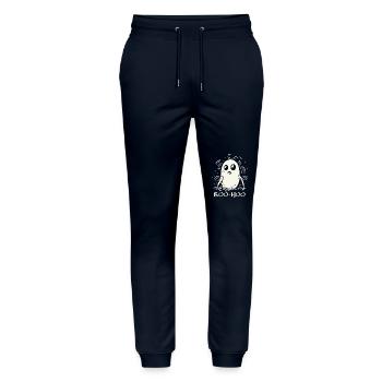 The Disappointed, Sad-Funny Little Ghost - Stanley/Stella Mover Unisex Organic Jogging Trousers - navy - Front - Marisol (170cm) & Nik (191cm)