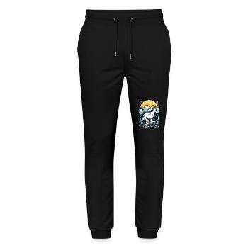 Art cartoon of a unicorn horse in nature - Stanley/Stella Mover Unisex Organic Jogging Trousers - black - Front - Marisol (170cm) & Nik (191cm)