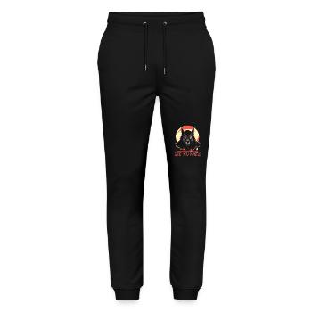 Chien de l’enfer de dessin animé, rendez-vous en enfer - Pantalon de jogging bio MOVER Stanley/Stella unisexe - noir - Devant - Marisol (170cm) & Nik (191cm)