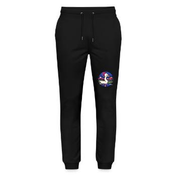 Schwimmen am See: Ein Cartoon Schwan Vogel - Stanley/Stella Unisex Bio Jogginghose Mover  - Schwarz - Vorne - Marisol (170cm) & Nik (191cm)
