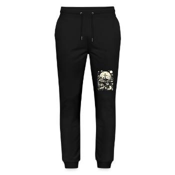 Squelette-Nature-Abstrait-Dessin Fou - Pantalon de jogging bio MOVER Stanley/Stella unisexe - noir - Devant - Marisol (170cm) & Nik (191cm)