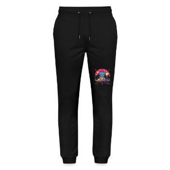 A cuddly bear in the wonderland of love - Stanley/Stella Mover Unisex Organic Jogging Trousers - black - Front - Marisol (170cm) & Nik (191cm)