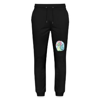 Ein Cartoon Adler Drache - Stanley/Stella Unisex Bio Jogginghose Mover  - Schwarz - Vorne - Marisol (170cm) & Nik (191cm)