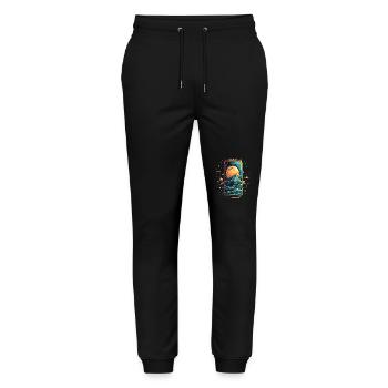 Space Universe Soda Can - Stanley/Stella Mover Unisex Organic Jogging Trousers - black - Front - Marisol (170cm) & Nik (191cm)