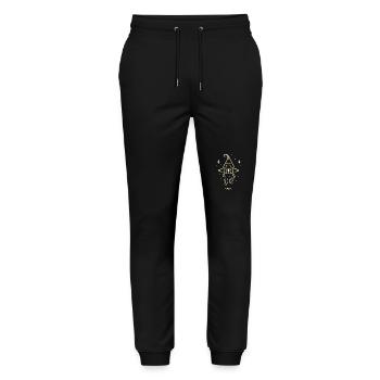 Mage Emblem - Stanley/Stella Mover Unisex Organic Jogging Trousers - black - Front - Marisol (170cm) & Nik (191cm)