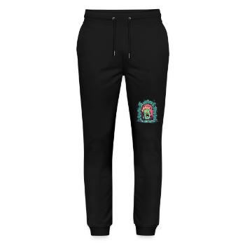 Little Dungeon Man - Stanley/Stella Mover Unisex Organic Jogging Trousers - black - Front - Marisol (170cm) & Nik (191cm)