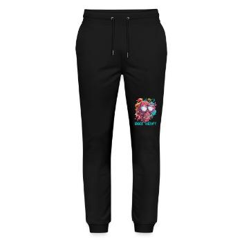 Shock Therapy Crazy Guy Skull - Stanley/Stella Mover Unisex Organic Jogging Trousers - black - Front - Marisol (170cm) & Nik (191cm)