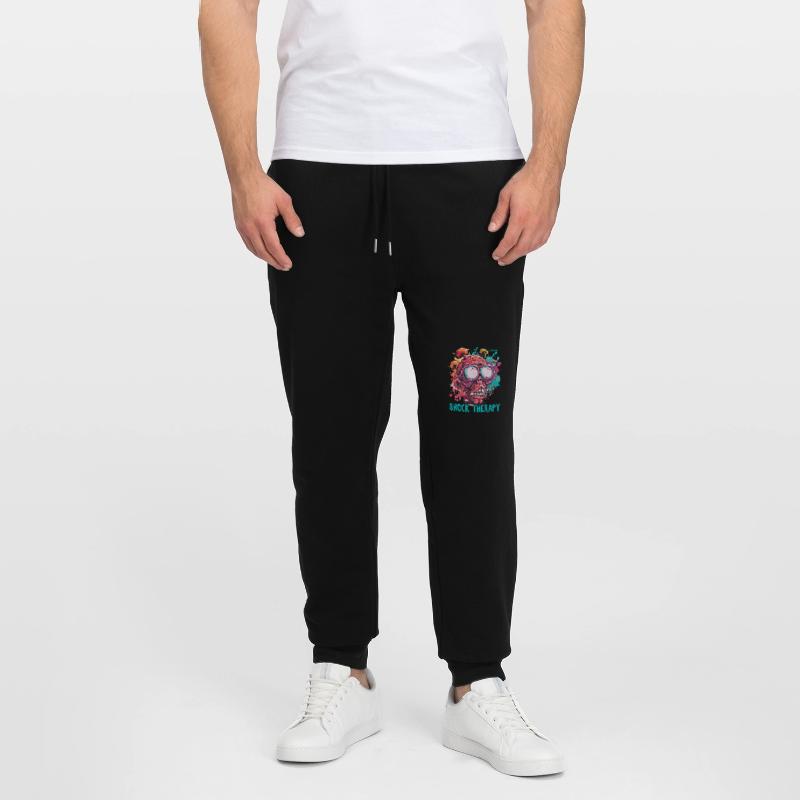 Shock Therapy Crazy Guy Skull Stanley/Stella Mover Unisex Organic Jogging Trousers