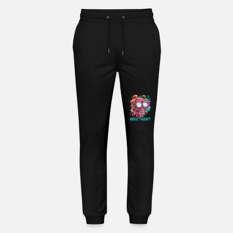 Shock Therapy Crazy Guy Skull Stanley/Stella Mover Unisex Organic Jogging Trousers
