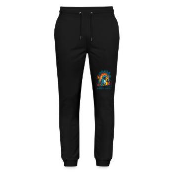 Funny Dungeon Dragon: No Entry - Stanley/Stella Mover Unisex Organic Jogging Trousers - black - Front - Marisol (170cm) & Nik (191cm)