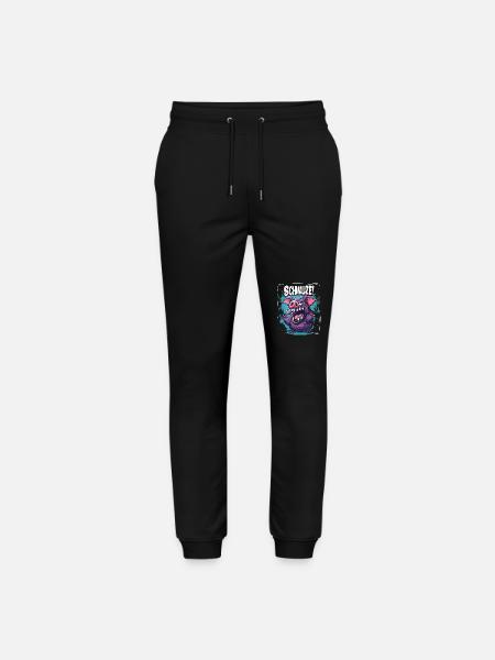 Shut Rough Cartoon Pig - Stanley/Stella Mover Unisex Organic Jogging Trousers - black