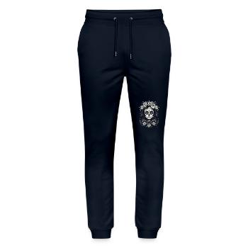 Beau visage d’une femme, crâne de sucre - Pantalon de jogging bio MOVER Stanley/Stella unisexe - marine - Devant - Marisol (170cm) & Nik (191cm)