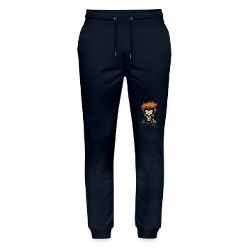 Punk Anarchy: Rock Skull - Stanley/Stella Mover Unisex Organic Jogging Trousers - navy - Front - Marisol (170cm) & Nik (191cm)