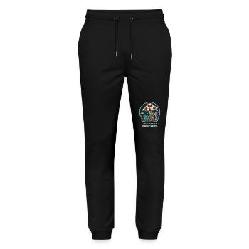 Meanwhile in the magical forest of mushrooms - Stanley/Stella Mover Unisex Organic Jogging Trousers - black - Front - Marisol (170cm) & Nik (191cm)