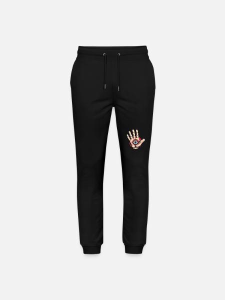 Main avec œil : Attention ! - Pantalon de jogging bio MOVER Stanley/Stella unisexe - noir