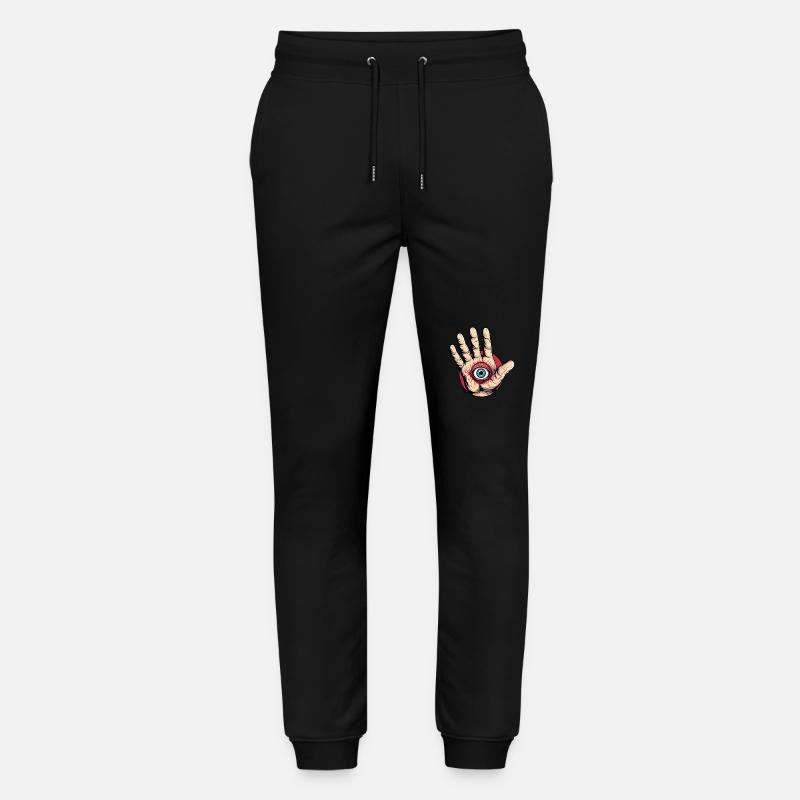 Main avec œil : Attention ! - Pantalon de jogging bio MOVER Stanley/Stella unisexe - noir
