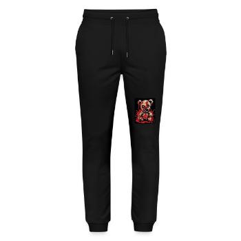 Creepy Zombie Horror Plush Toy Bear - Stanley/Stella Mover Unisex Organic Jogging Trousers - black - Front - Marisol (170cm) & Nik (191cm)